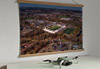 A 62cm / 24.4" poster hanger with 18x24" landscape print showing Aerial Photograph of Livingston - Almondvale Stadium