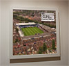 Premium Framed Cork Pin Board showing Aerial Photograph of Luton Town - Kenilworth Road