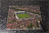Rectangular glass cuttingboard showing Aerial Photograph of Luton Town - Kenilworth Road