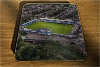 Cork drink coaster showing Aerial Photograph of Macclesfield Town - Moss Rose