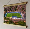 42cm / 16.5" poster hanger with 12x16" landscape print showing Aerial Photograph of Macclesfield Town - Moss Rose