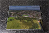 Rectangular glass cuttingboard showing Aerial Photograph of Macclesfield Town - Moss Rose
