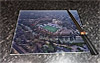 Rectangular glass cuttingboard showing Aerial Photograph of Maidstone United - Gallagher Stadium