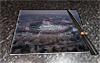Rectangular glass cuttingboard showing Aerial Photograph of Maidstone United - Gallagher Stadium
