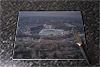 Rectangular glass cuttingboard showing Aerial Photograph of Maidstone United - Gallagher Stadium