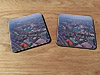 Cork drink coaster showing Aerial Photograph of Maidstone United - Gallagher Stadium