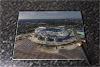 Rectangular glass cuttingboard showing Aerial Photograph of Manchester City - Etihad Stadium