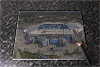 Rectangular glass cuttingboard showing Aerial Photograph of Manchester City - Etihad Stadium