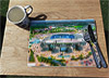 Aerial Photograph of Manchester City - Etihad Stadium Wooden cork placemat showing Aerial Photograph of Manchester City - Etihad Stadium