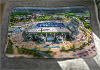Large white fleece Blanket showing Aerial Photograph of Manchester City - Etihad Stadium