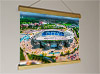 42cm / 16.5" poster hanger with 12x16" landscape print showing Aerial Photograph of Manchester City - Etihad Stadium
