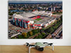 Fine Art Poster showing Aerial Photograph of Manchester United - Old Trafford