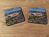 Cork drink coaster showing Aerial Photograph of Manchester United - Old Trafford