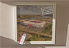 Premium Framed Cork Pin Board showing Aerial Photograph of Middlesbrough - Riverside