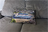 Custom Printed Canvas Cushion showing Aerial Photograph of Millwall - The Den
