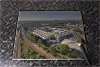 Rectangular glass cuttingboard showing Aerial Photograph of Millwall - The Den