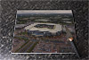 Rectangular glass cuttingboard showing Aerial Photograph of MK Dons - Stadium MK