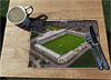 Wooden cork placemat showing Aerial Photograph of Morecambe - Globe Arena