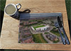 Wooden cork placemat showing Aerial Photograph of Morecambe - Globe Arena