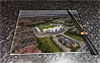 Rectangular glass cuttingboard showing Aerial Photograph of Morecambe - Globe Arena