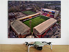 Fine Art Poster showing Aerial Photograph of Motherwell - Fir Park