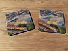 Cork drink coaster showing Aerial Photograph of Newcastle United - St James Park