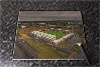 Rectangular glass cuttingboard showing Aerial Photograph of Northampton Town - Sixfields Stadium