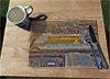 Wooden cork placemat showing Aerial Photograph of Norwich City - Carrow Road