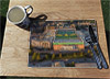 Wooden cork placemat showing Aerial Photograph of Norwich City - Carrow Road