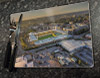 Wooden cork placemat showing Aerial Photograph of Norwich City - Carrow Road