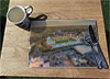 Wooden cork placemat showing Aerial Photograph of Norwich City - Carrow Road