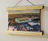 22.5cm / 8.9"  poster hanger with 6x8" landscape print showing Aerial Photograph of Norwich City - Carrow Road