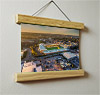 22.5cm / 8.9"  poster hanger with 6x8" landscape print showing Aerial Photograph of Norwich City - Carrow Road