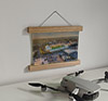 22.5cm / 8.9"  poster hanger with 6x8" landscape print showing Aerial Photograph of Norwich City - Carrow Road