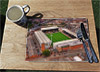 Wooden cork placemat showing Aerial Photograph of Nottingham Forest - The City Ground