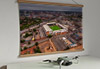 A 62cm / 24.4" poster hanger with 18x24" landscape print showing Aerial Photograph of Nottingham Forest - The City Ground