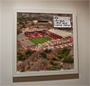 Premium Framed Cork Pin Board showing Aerial Photograph of Nottingham Forest - The City Ground