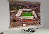 A 62cm / 24.4" poster hanger with 18x24" landscape print showing Aerial Photograph of Nottingham Forest - The City Ground