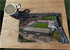 Wooden cork placemat showing Aerial Photograph of Oldham Athletic - Boundary Park