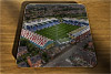 Cork drink coaster showing Aerial Photograph of Oldham Athletic - Boundary Park