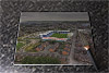 Rectangular glass cuttingboard showing Aerial Photograph of Oldham Athletic - Boundary Park