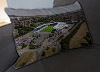 Custom Printed Canvas Cushion showing Aerial Photograph of Oxford United - Kassam Stadium