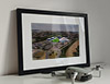 Classic Mounted and Framed Fine Art Print showing Aerial Photograph of Oxford United - Kassam Stadium
