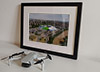 Classic Mounted and Framed Fine Art Print showing Aerial Photograph of Oxford United - Kassam Stadium