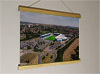 42cm / 16.5" poster hanger with 12x16" landscape print showing Aerial Photograph of Oxford United - Kassam Stadium
