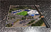 Rectangular glass cuttingboard showing Aerial Photograph of Oxford United - Kassam Stadium