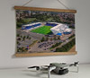 42cm / 16.5" poster hanger with 12x16" landscape print showing Aerial Photograph of Oxford United - Kassam Stadium