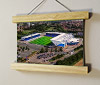 22.5cm / 8.9"  poster hanger with 6x8" landscape print showing Aerial Photograph of Oxford United - Kassam Stadium