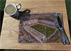 Wooden cork placemat showing Aerial Photograph of Partick Thistle - Firhill