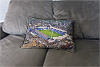 Custom Printed Canvas Cushion showing Aerial Photograph of Peterborough United - London Road
